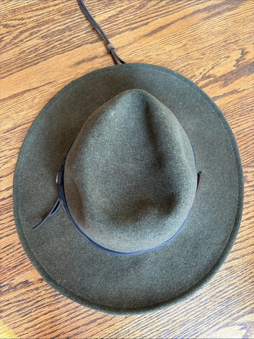 Bailey Men's Olive Wool Fedora Hat wool with Leather Band